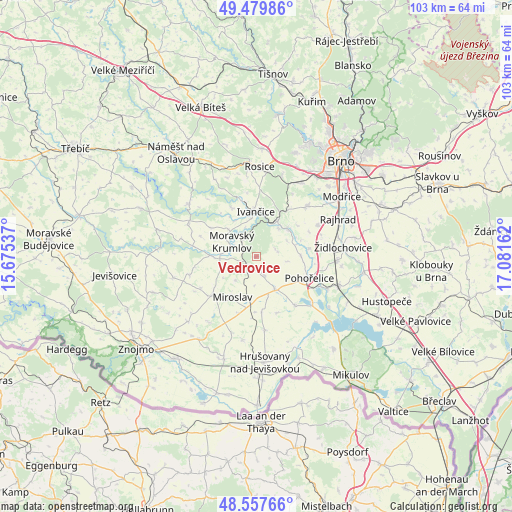 Vedrovice on map
