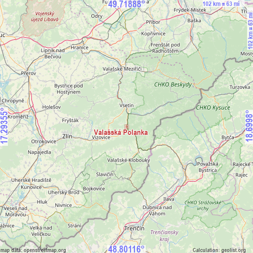 Valašská Polanka on map