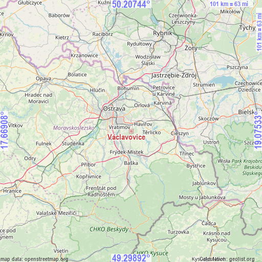 Václavovice on map