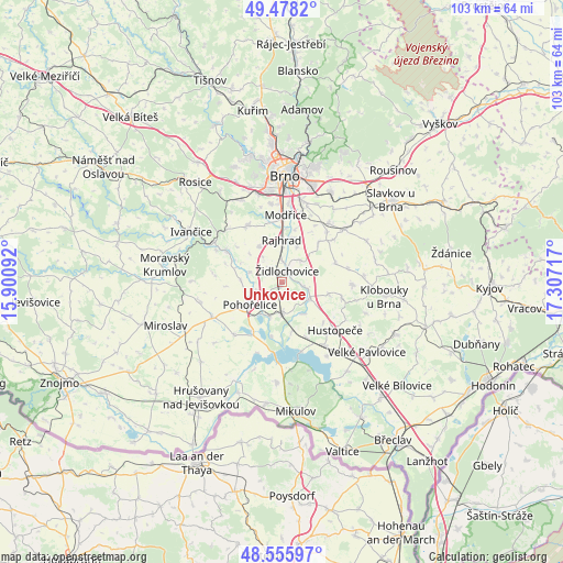 Unkovice on map