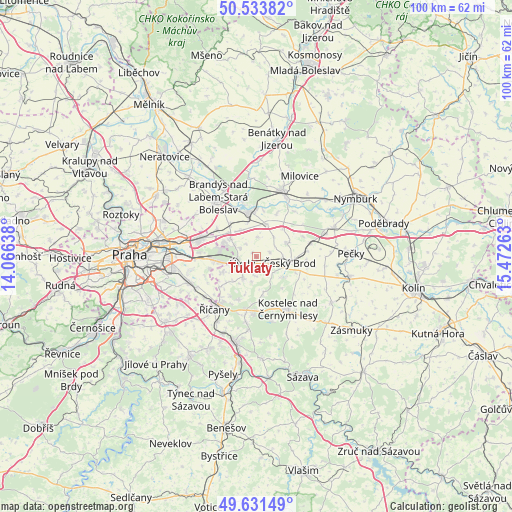 Tuklaty on map