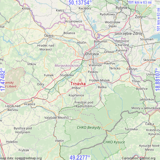 Trnávka on map