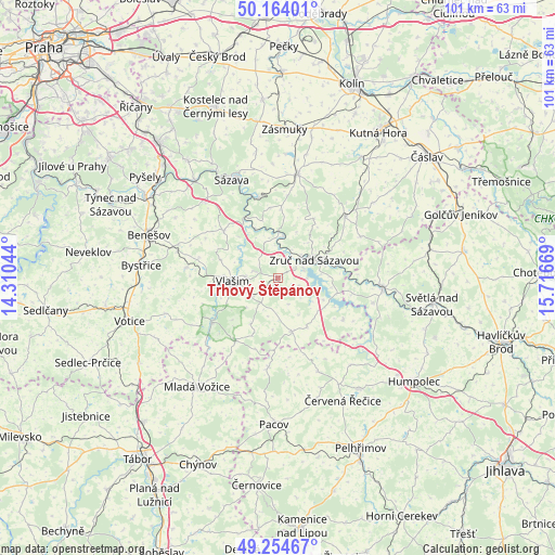 Trhový Štěpánov on map