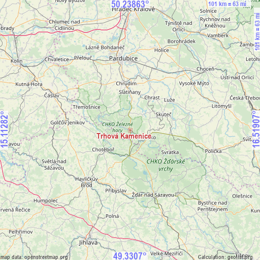 Trhová Kamenice on map