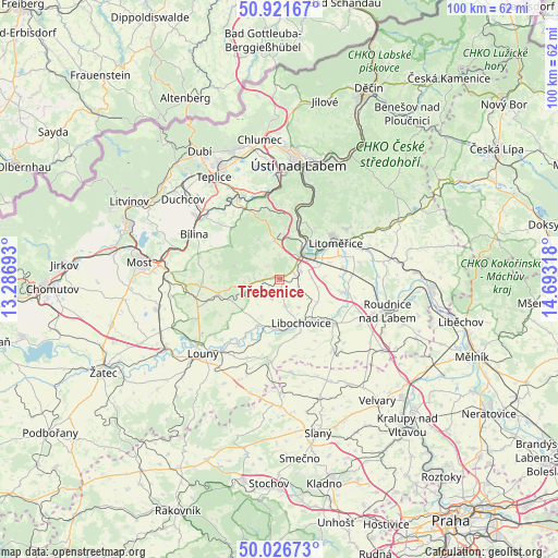 Třebenice on map