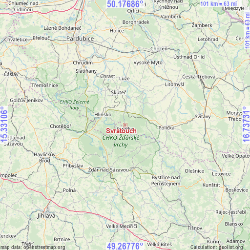 Svratouch on map