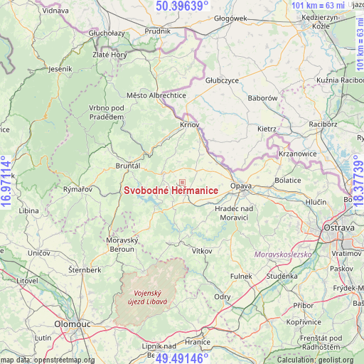 Svobodné Heřmanice on map