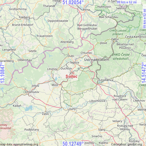 Světec on map