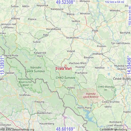 Svatá Maří on map