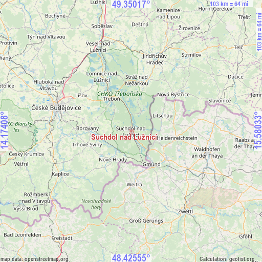 Suchdol nad Lužnicí on map