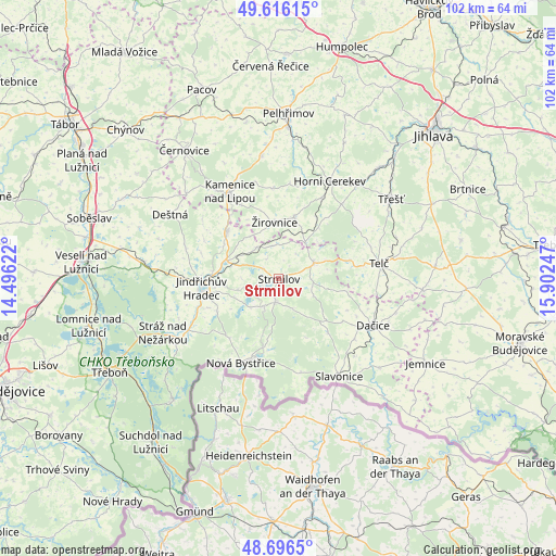Strmilov on map