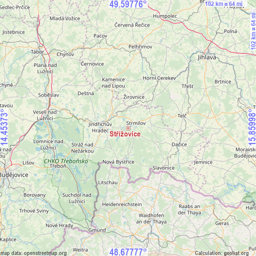 Střížovice on map