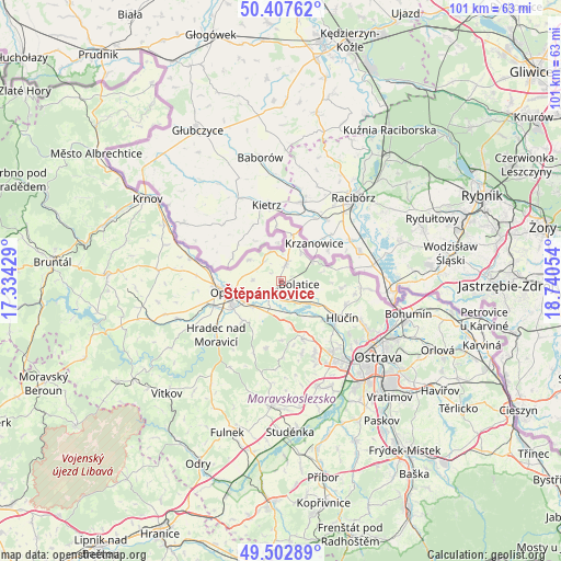 Štěpánkovice on map
