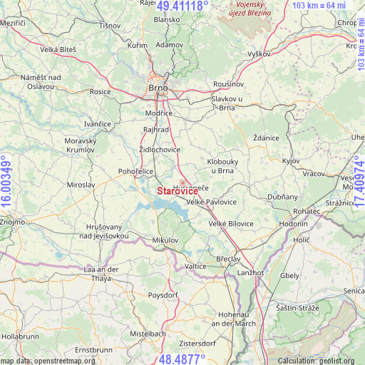 Starovice on map