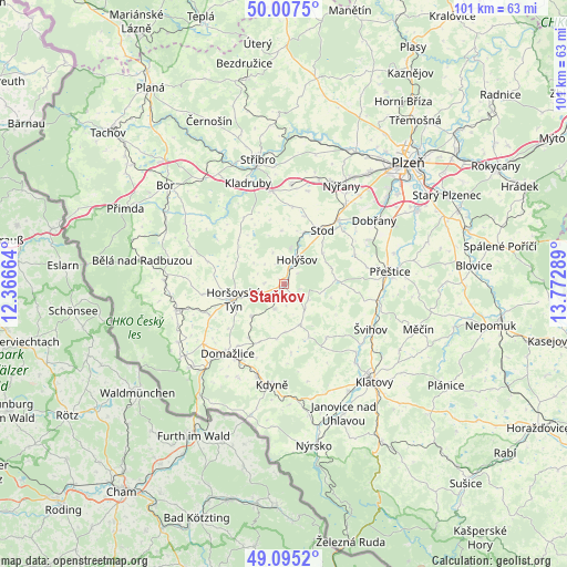 Staňkov on map