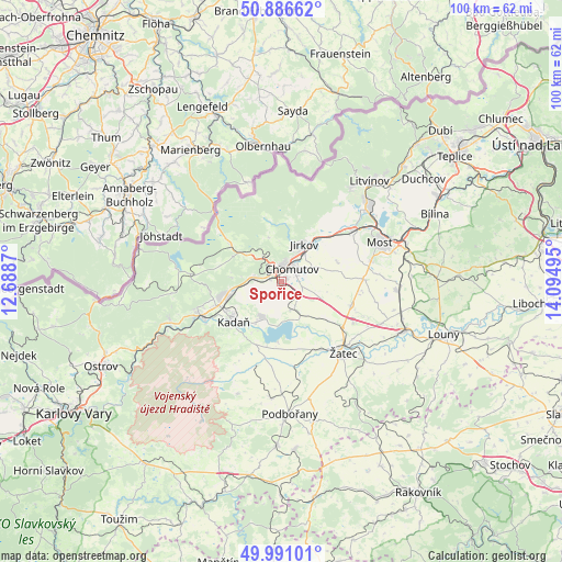 Spořice on map