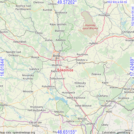 Sokolnice on map