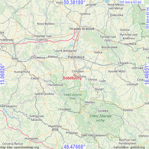 Sobětuchy on map