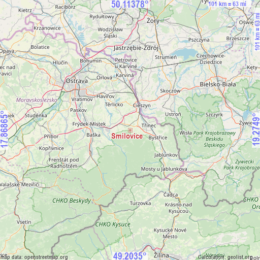Smilovice on map
