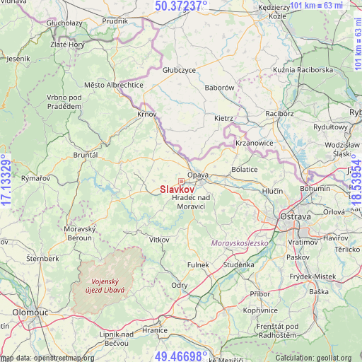 Slavkov on map