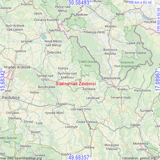Slatina nad Zdobnicí on map
