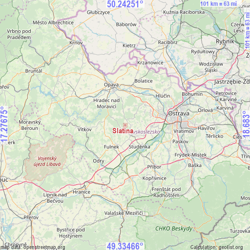 Slatina on map