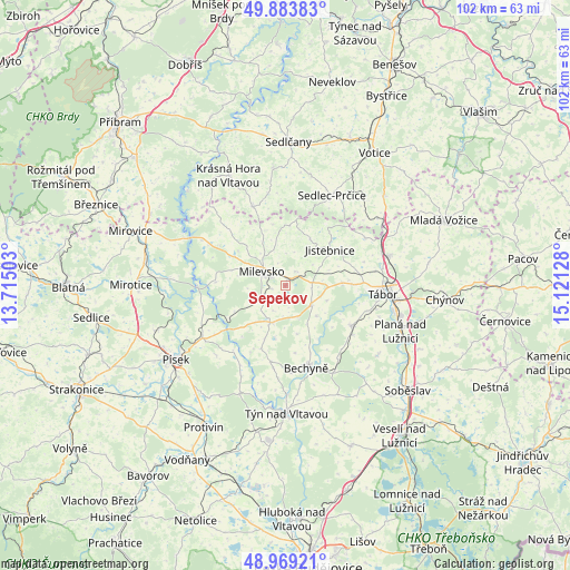 Sepekov on map