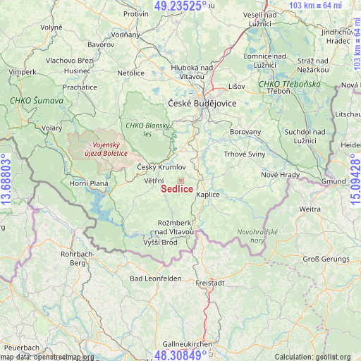 Sedlice on map