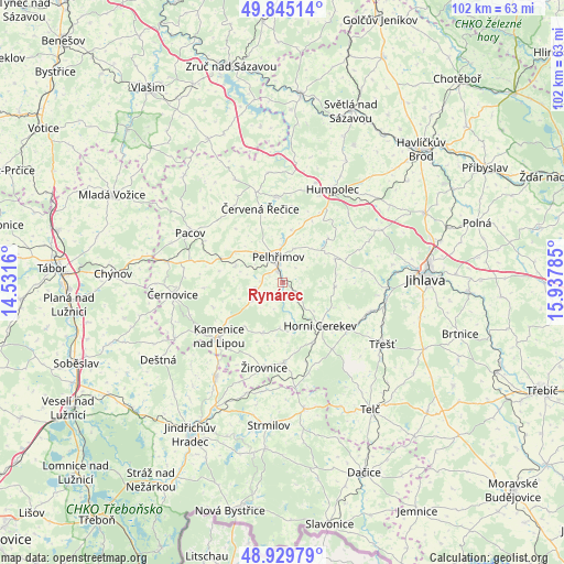 Rynárec on map