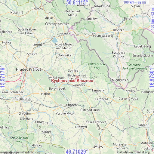Rychnov nad Kněžnou on map