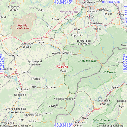 Růžďka on map