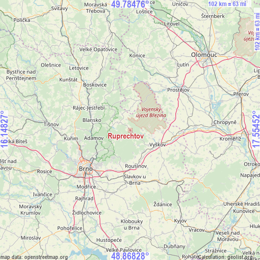 Ruprechtov on map