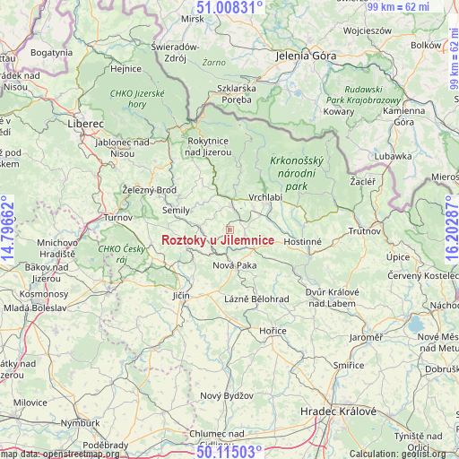 Roztoky u Jilemnice on map