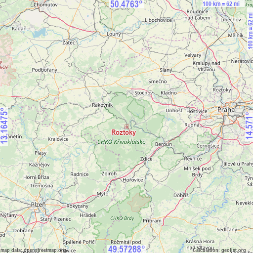 Roztoky on map