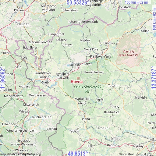 Rovná on map