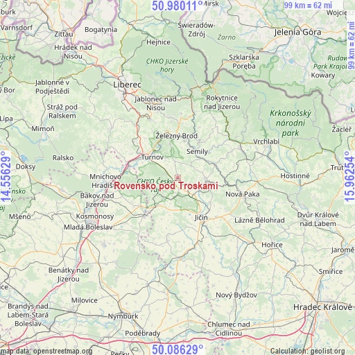 Rovensko pod Troskami on map
