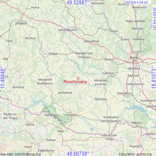 Rouchovany on map