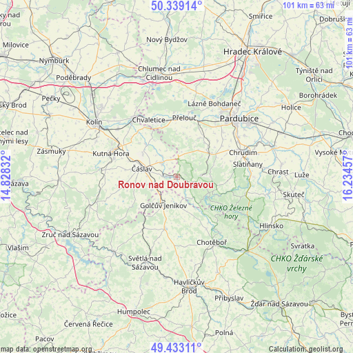 Ronov nad Doubravou on map