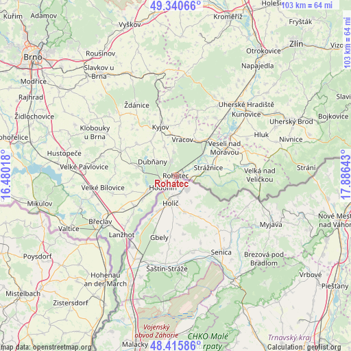 Rohatec on map