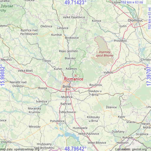 Řícmanice on map