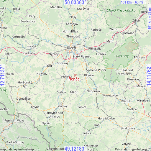 Řenče on map