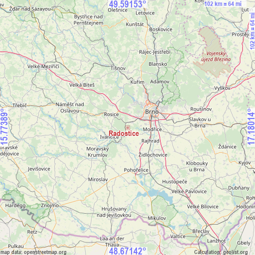 Radostice on map