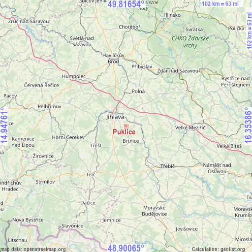 Puklice on map