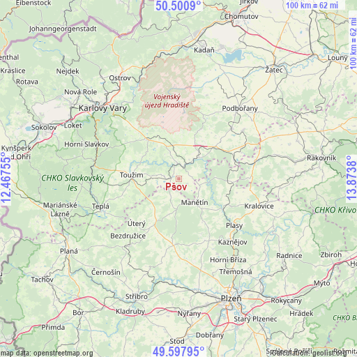 Pšov on map