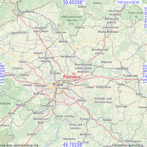 Přezletice on map