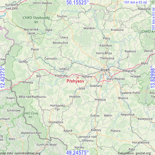 Přehýsov on map