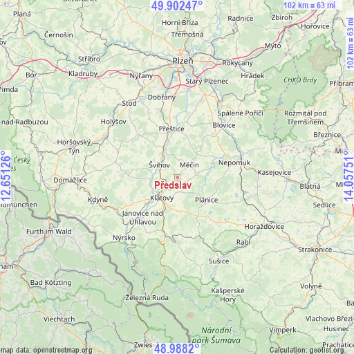 Předslav on map