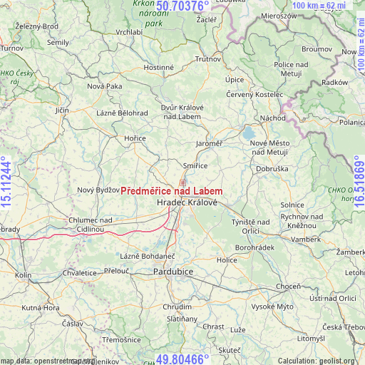 Předměřice nad Labem on map
