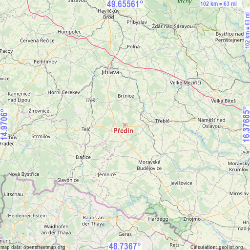 Předín on map