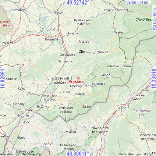 Prakšice on map